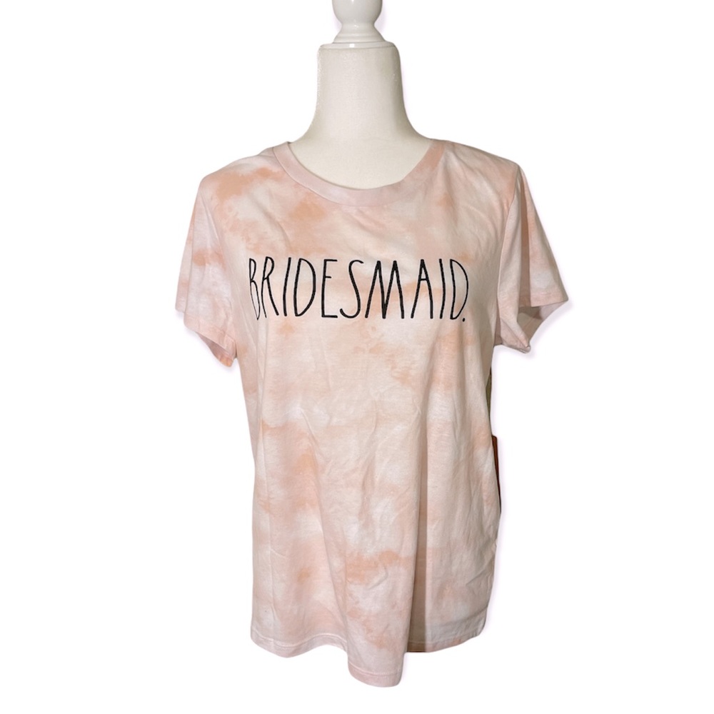 Rae Dunn BRIDESMAID Pink Tie Dye Shirt Size Large